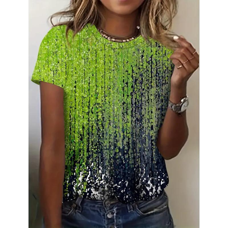 

Сладкая цветочная футболка с 3D-принтом, с круглым вырезом и короткими рукавами, летняя женская футболка 6XL