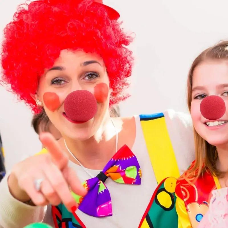 2005Pcs Red Ball Foam Clown Nose Halloween Party Cosplay Costume Circus Props Festival Make Up Clown Nose Performance Decor