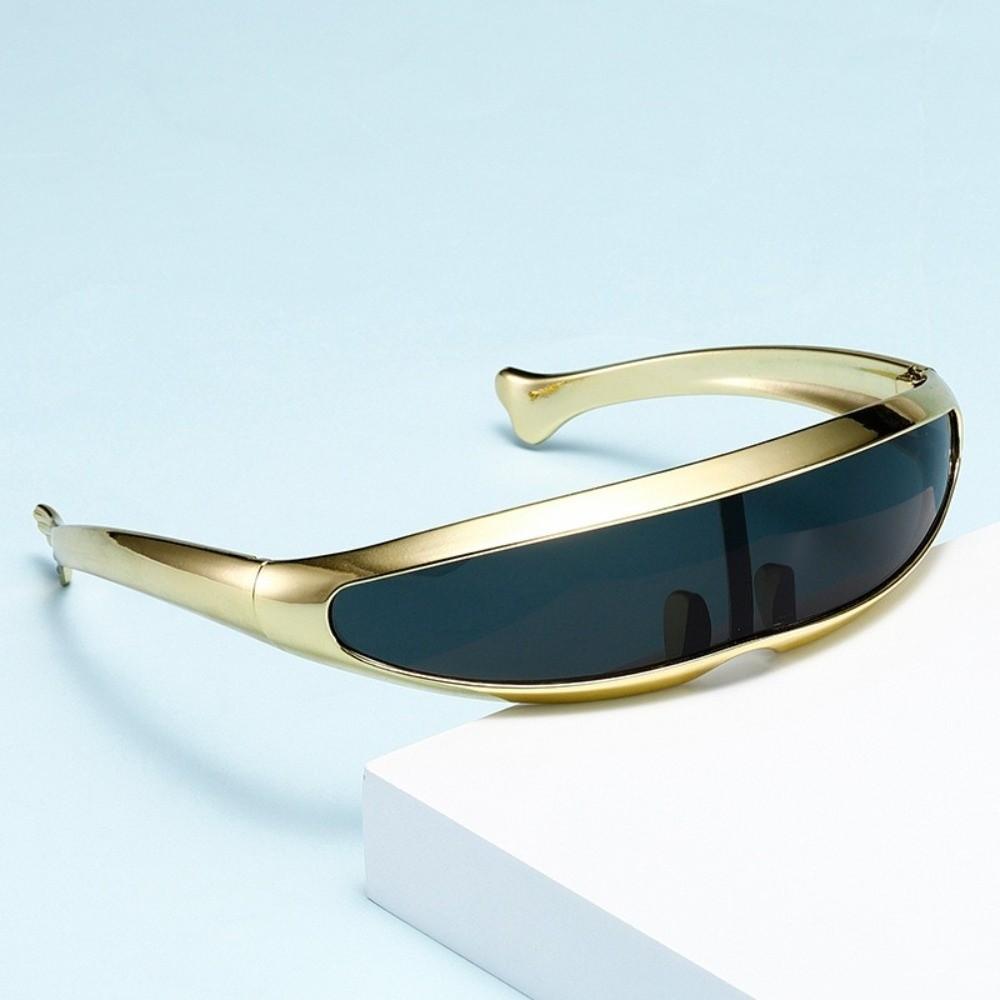Electroplated Blocking Sunglasses One-piece Mirror Steampunk Sunglasses Vintage Women Eyeglass  Men
