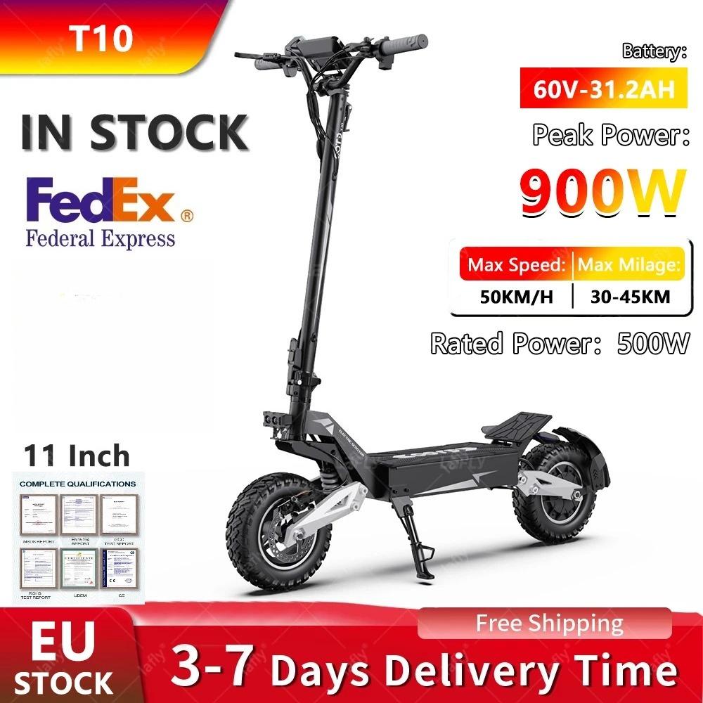 OOTD T10 Electric Scooter 500W 48V13AH Battery LED Display 11-inch Tire Portable City Off-Road Adult E-Scooter