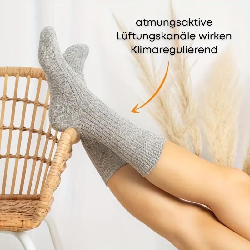 Meias Quentes de Meia-Panturrilha - Meias Confortáveis de Tricô de Agulha Dupla para Homens e Mulheres, Novo Outono/Primavera