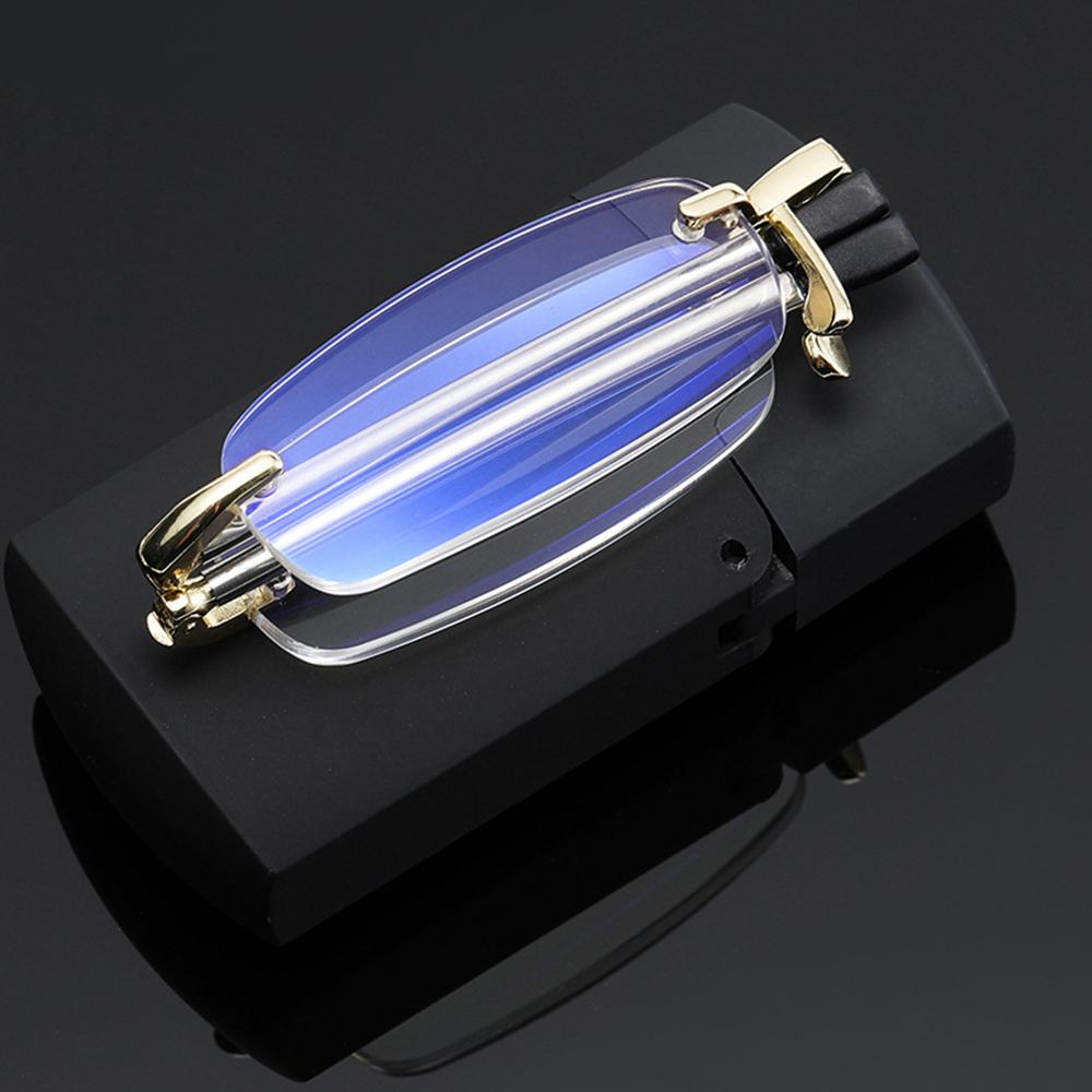 

Rimless Diamond Cut Portable Folding Comfortable Oval Multilayer Coating Women Reading Glasses +0.75 To +4 +125
