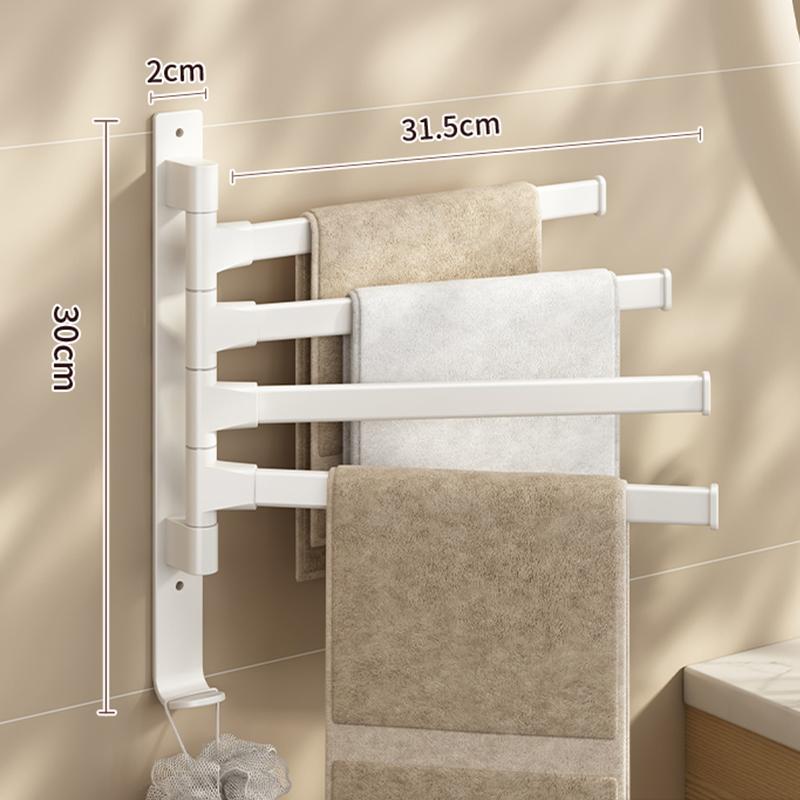 180° Rotatable Towel Holder Space Aluminum Shower Room Towel Hanger Multifunctional Storage Organizer For Bathroom Accessories