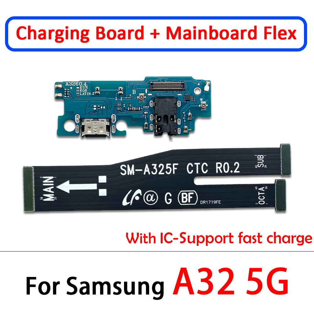 NEW Tested USB Charging Port Dock Charger Plug Connector Board Main Motherboard Flex Cable Parts For Samsung A22 A32 4G A42 5G
