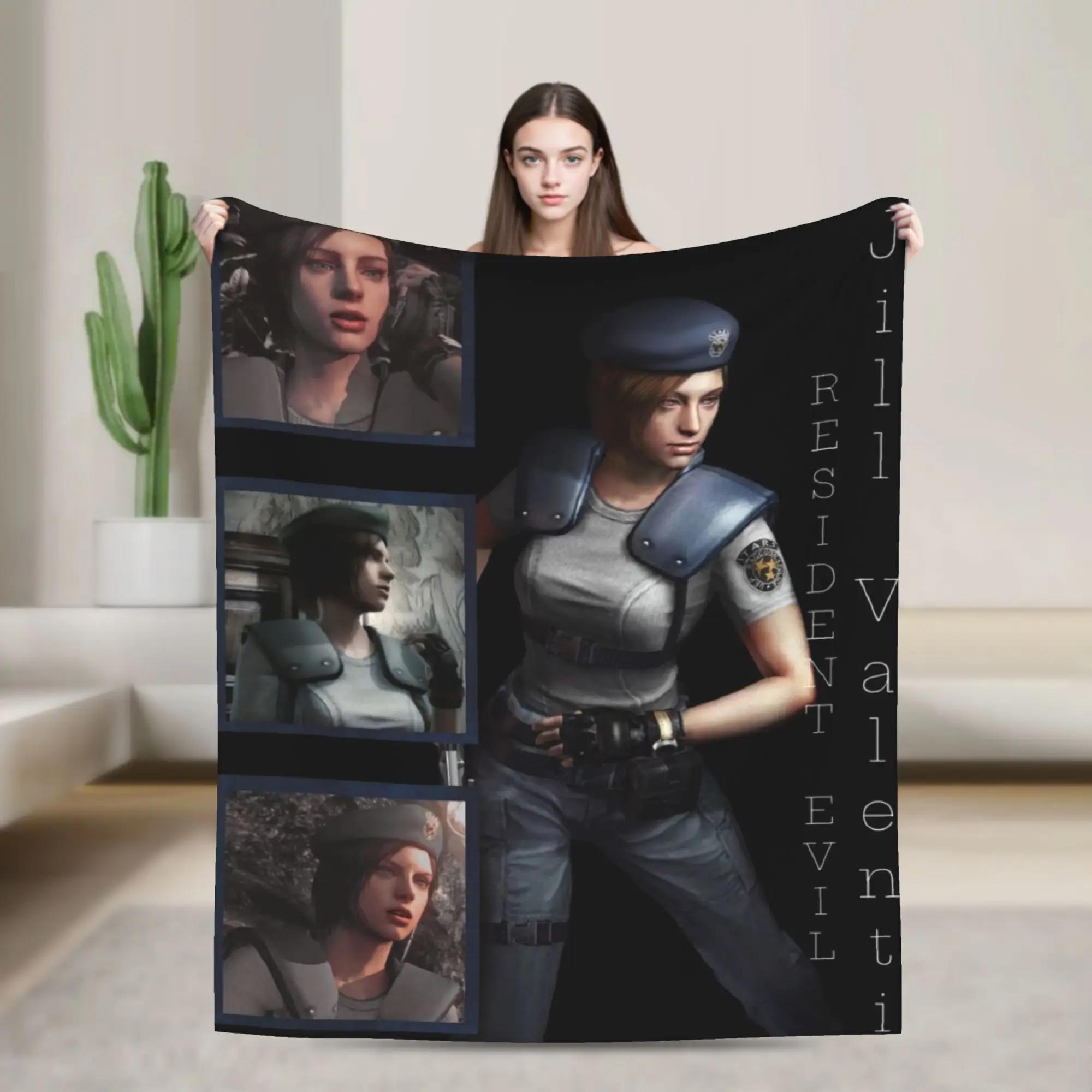 Jill Valentine Resident Evil Art Super Soft Plush Throw Blanket for Kids Couch Chair Bed or Sofa Cover 100x150cm