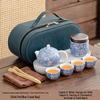 OIMG Portable Floral Ceramic Travel Tea Set
