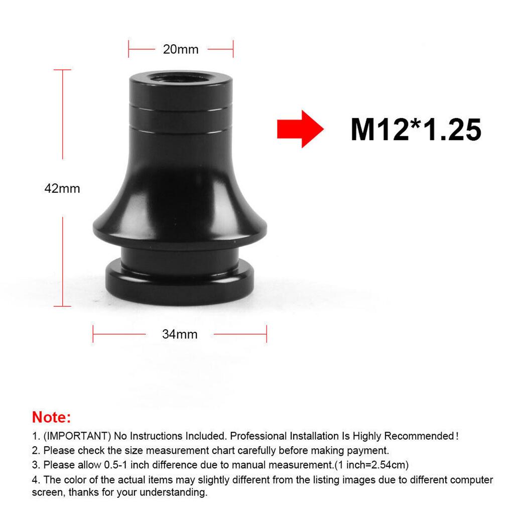 M12x1.25 Car Thread Metal Manual Shift Knob Boot Retainer Jam Nut Adapter Parts