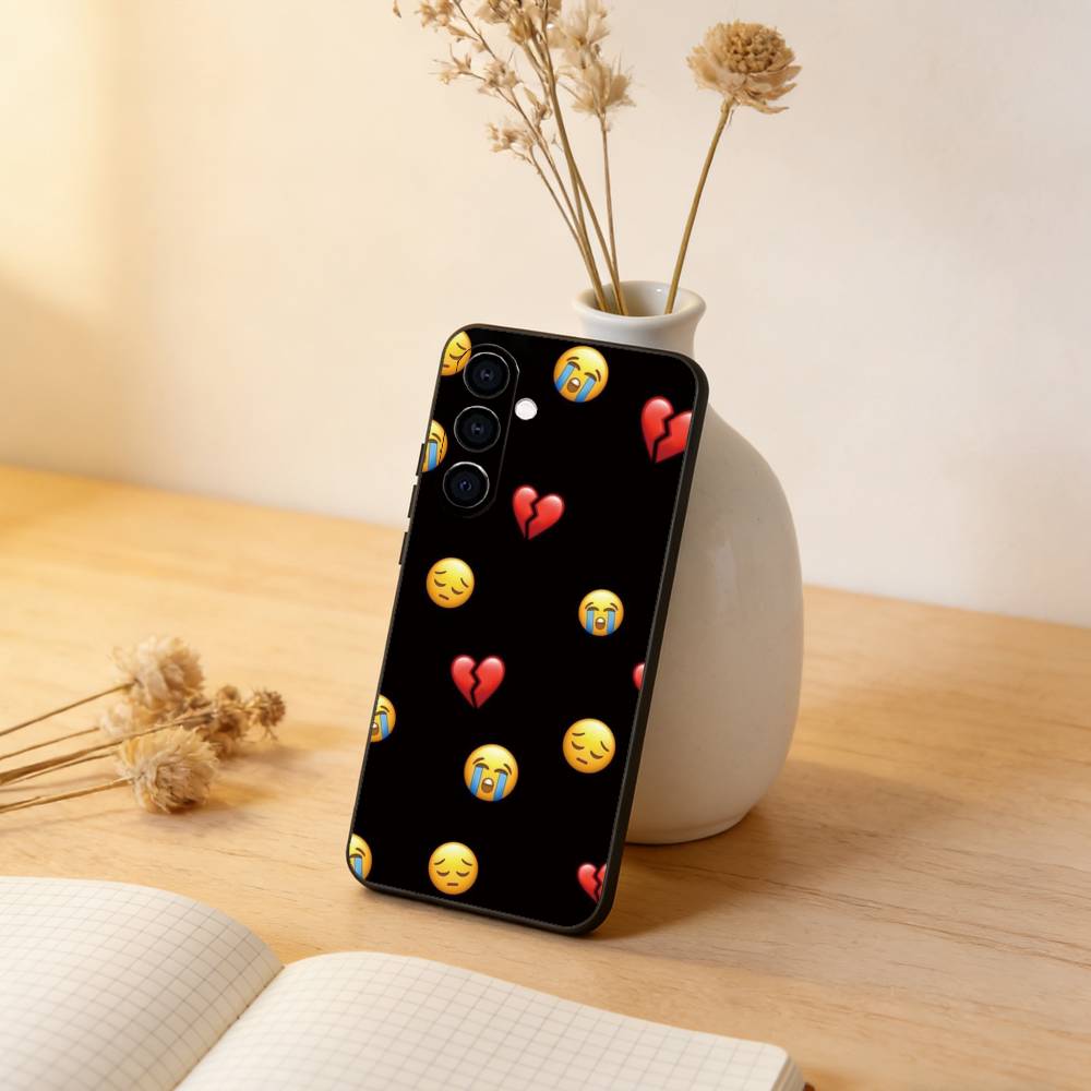 

Funny emoji Phone Case For Samsung Galaxy A73,A72,A71,A70,A53,A52,A51,Soft Silicone Black Cover Samsung a22 5g