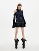 Akeumeseodeu Layered Cutout Off-Shoulder Long Sleeve (Charcoal)