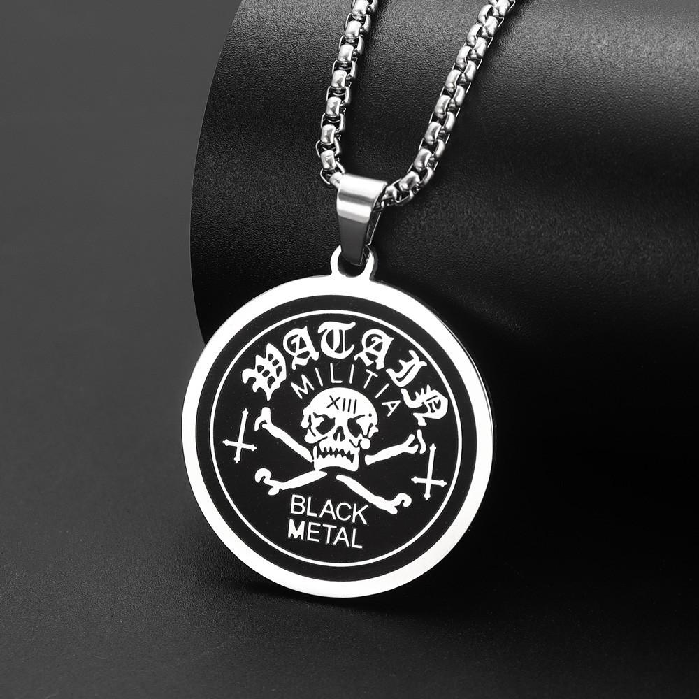 Titanium Steel Skull Necklace Pendant Accessories Hip Hop Men's Premium Style