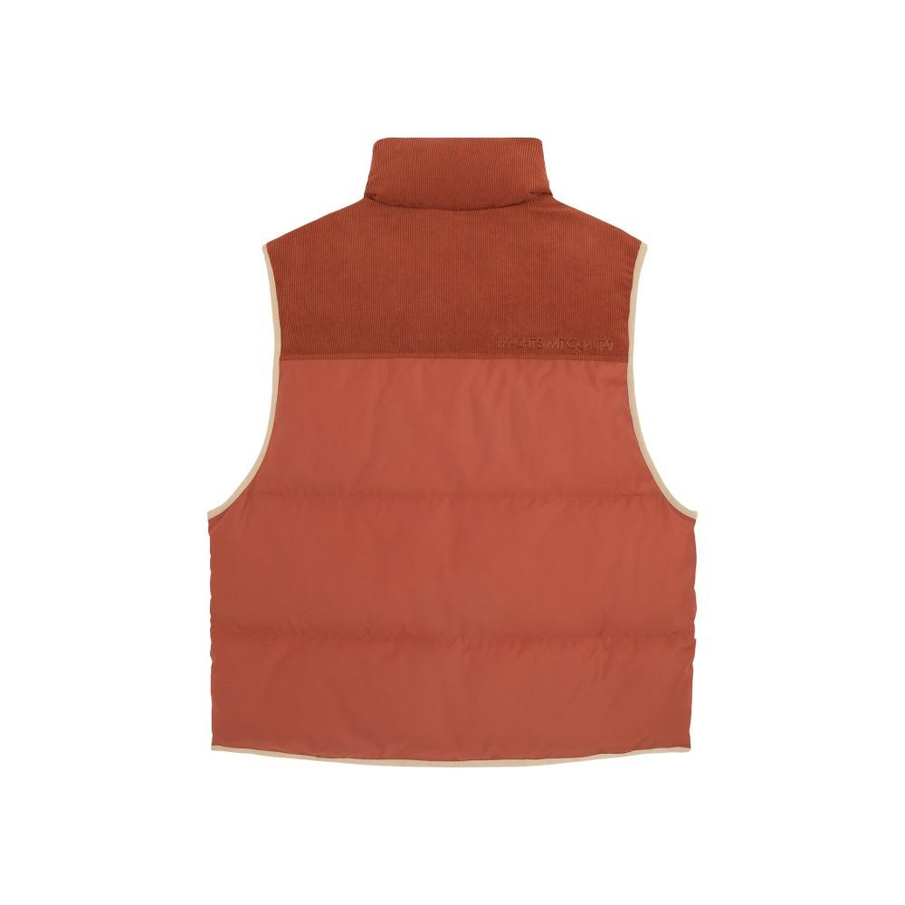 Puma Mmq Puff Padded Vest Color Block Loose Stand Collar Vest Unisex Vests Fruit-Vine-Brown 623047-41