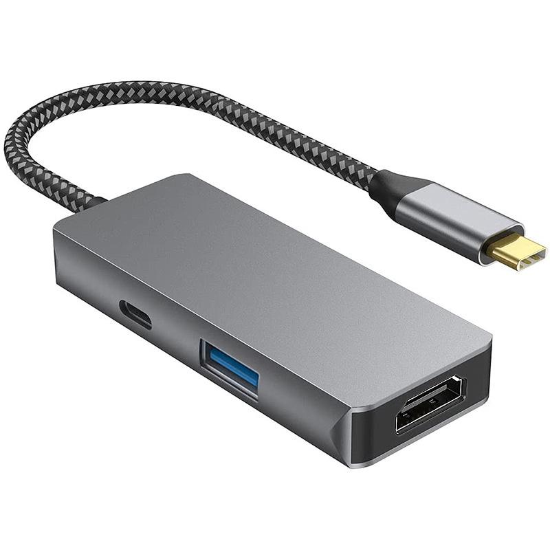 USB-C to HDMI Multi-Port Hub: 3-in-1 Laptop Dock with HD Screen Mirroring