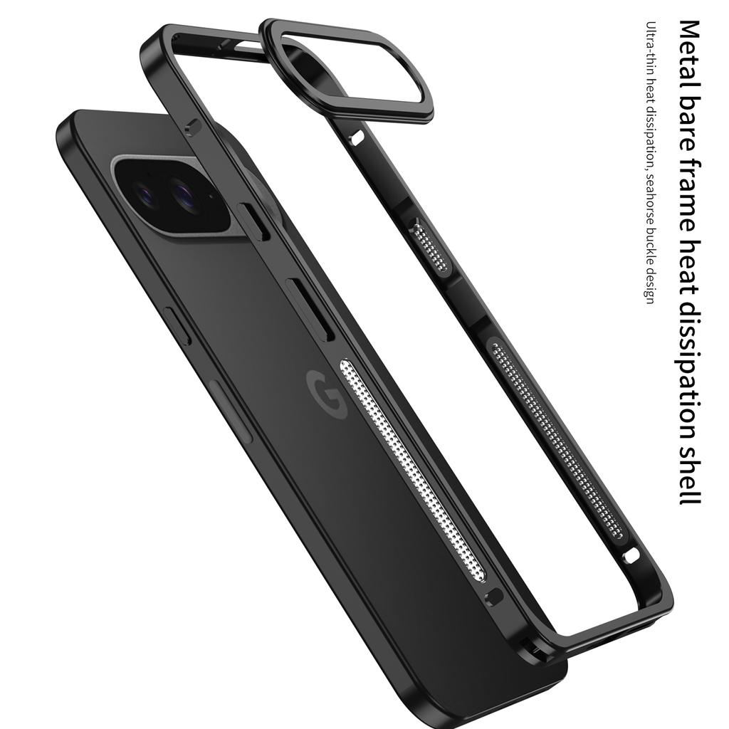 For Google Pixel 10/10 Pro Bumper Cases Metal Frame Heat Dissipation Cover with Lens Protector