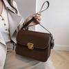 Vintage Buckle Shoulder Bag Solid Color Women's Armpit Bag Korean Small Square Bag  Female