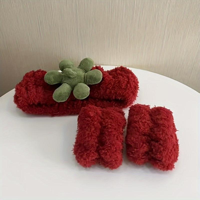 1/2Pcs/Set Strawberry Face Wash Hair Bands Hair Bands For Girls Basic Utility Makeup Applying Mask Headband Hair Ties