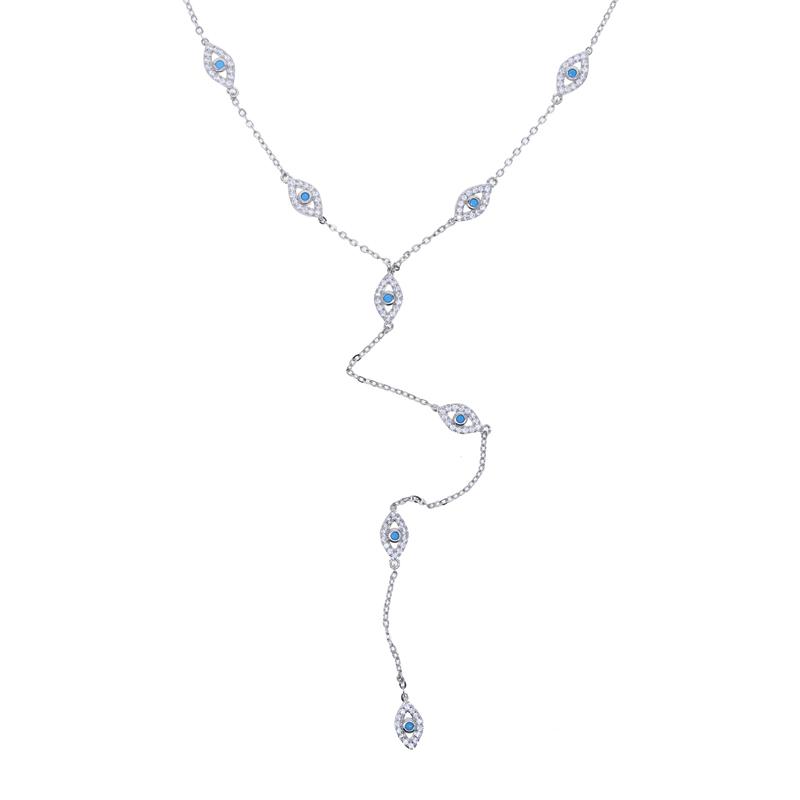 2026 New Fashion 5A Cubic Zirconia Evil Eye Choker Charm Trendy Necklace for Women 41+5cm