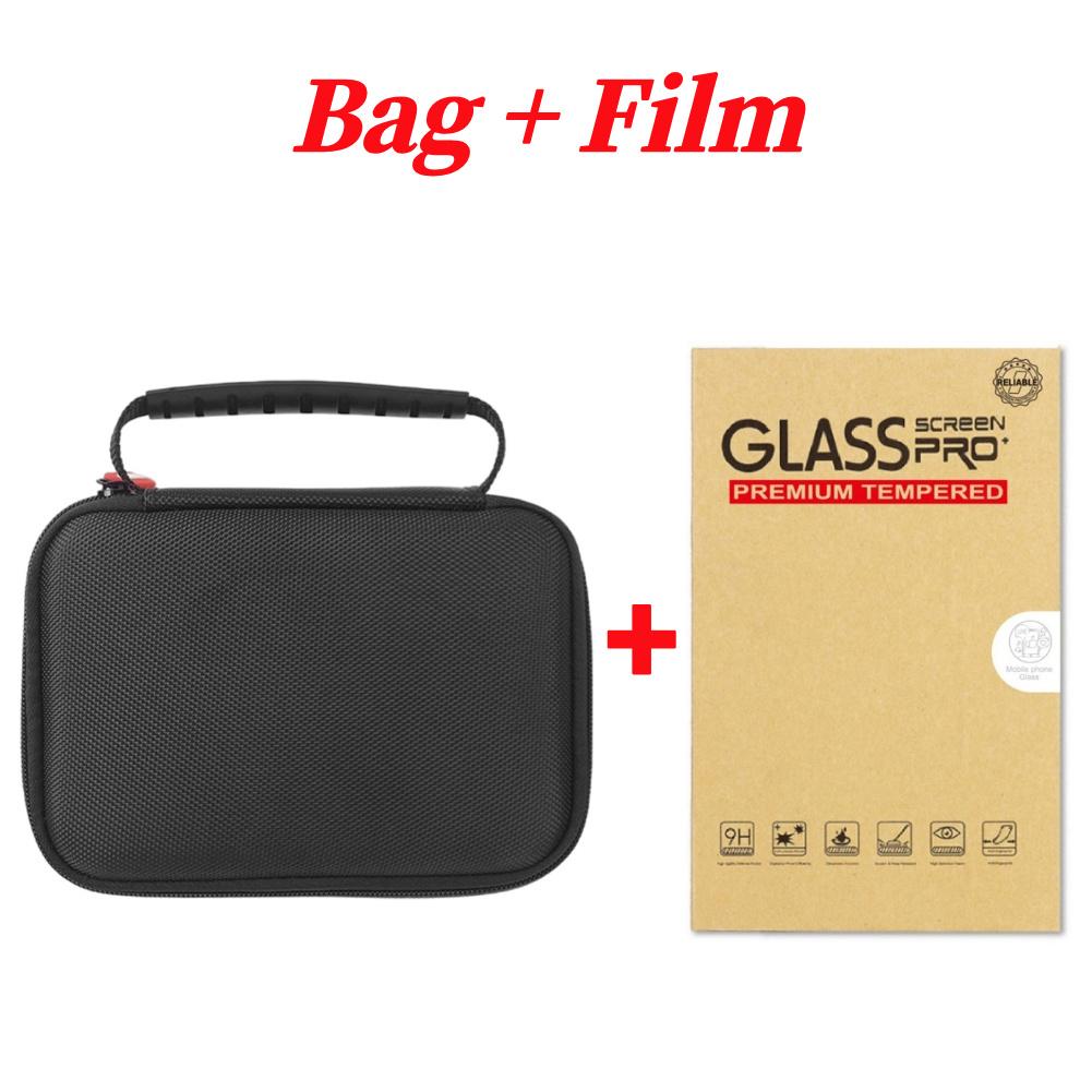 Hard Carrying Case with Mesh Bag Travel Storage Bag Protective Case and Film for ANBERNIC RG40XXV Handheld Game Console