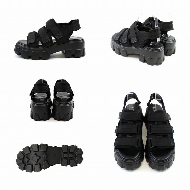 Vivian Damen Plateau-Sportsandalen mit Profilsohle und Klettverschluss, Weiß, Größe S (22,0-22,5), V40003SM