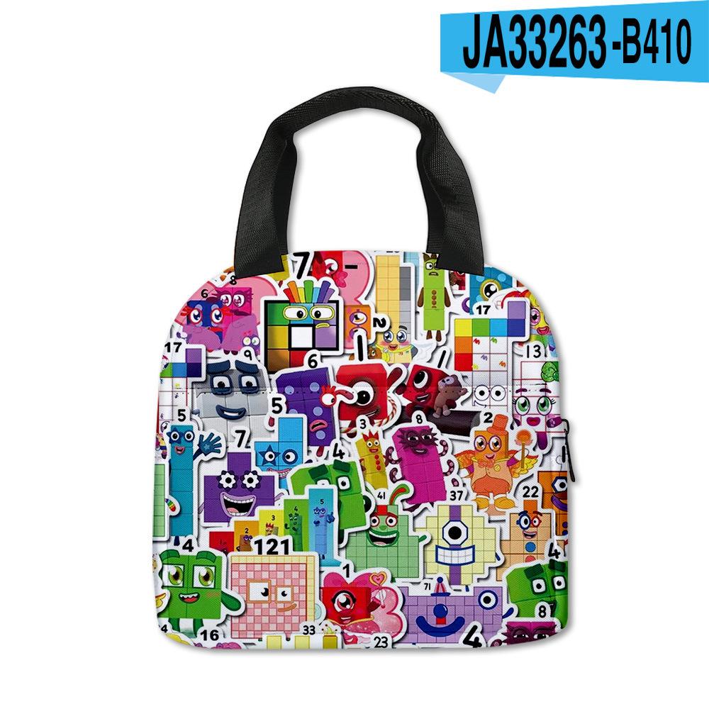 Digital Building Block Numberblocks Lunch Bag Elementary School Student Carry Ice Bag Children'S Meal Bag With Meal Bag