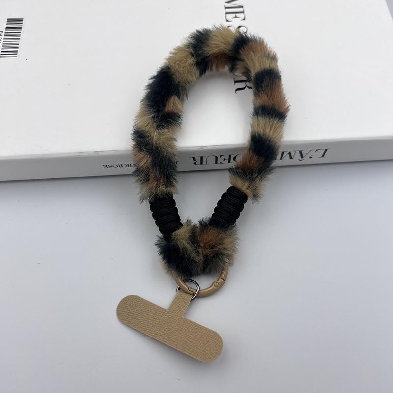 Plush Phone Lanyard Short Multi-Colored Wrist Rope Creative Keychain To Prevent Rope Loss Phone Case Lanyard