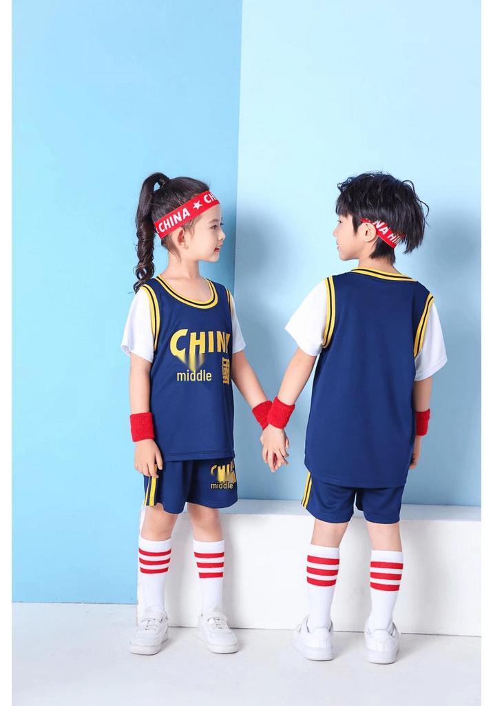 Children's Fake Two-Piece Basketball Uniform Set - Unisex Competition Jersey & Jump Rope for Sports Performance and Training.