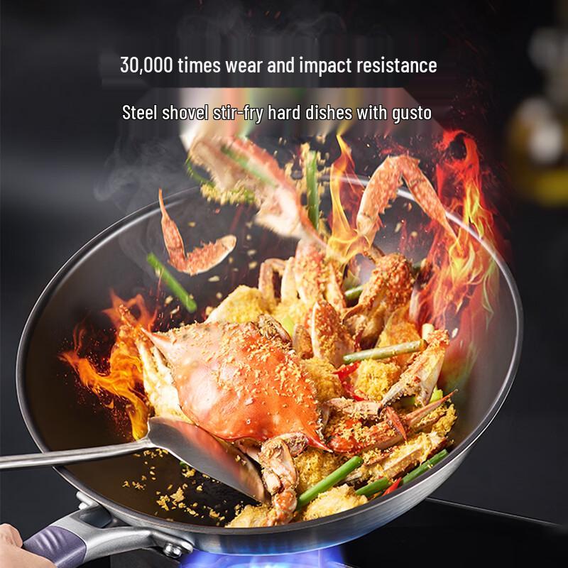 Supor 3rd Gen 32cm Titanium Non-Stick Stainless Steel Wok