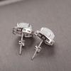 925 Sterling Silver Hetian Jade Stud Earrings with Certificate - Simple Ancient Hanfu Cheongsam Style White Jade Earrings