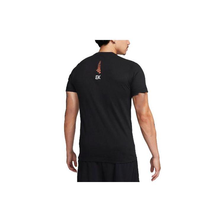 Nike Logo Graphic Ribbed Crew Neck T-Shirt Men Tops Black FJ2359-010