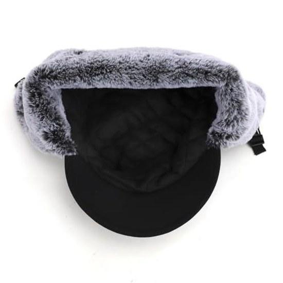 Lying winter hat ear flaps work cap men women waterproof windproof large size aviator warm fleece-lined wide-brimmed use skiing snowboarding cycling 3
