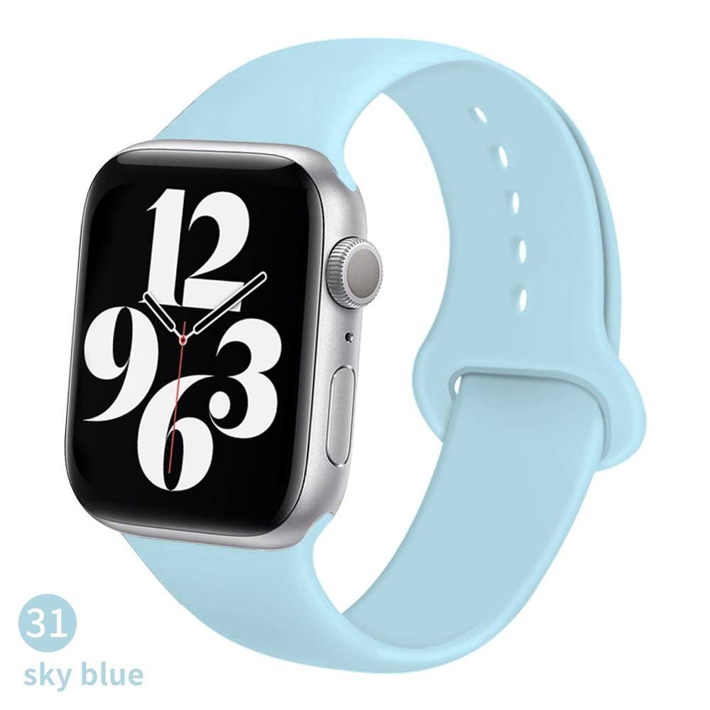 Silicone Strap For Apple Watch Band 44mm 40mm 42mm 38mm 40 44 Mm Breathable Bracelet Correa iWatch Serie 3 6 5 4 SE 7 45mm 41mm