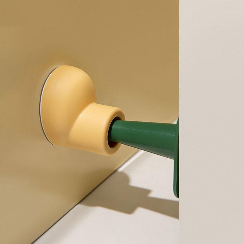 

Houseeker Silent Silicone Anti-collision Door Stops Punch Free Safety Suction Stopper Toe Shoes Sticker Doorknob Mat зелений