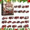 Leuke Kerstactiviteit 2026 Transport Adventskalender, 24-Delige Acryl Ornament Set met Voertuigen Feestelijke Kamerdecoratie Figuren, Kerstboom Decoratie
