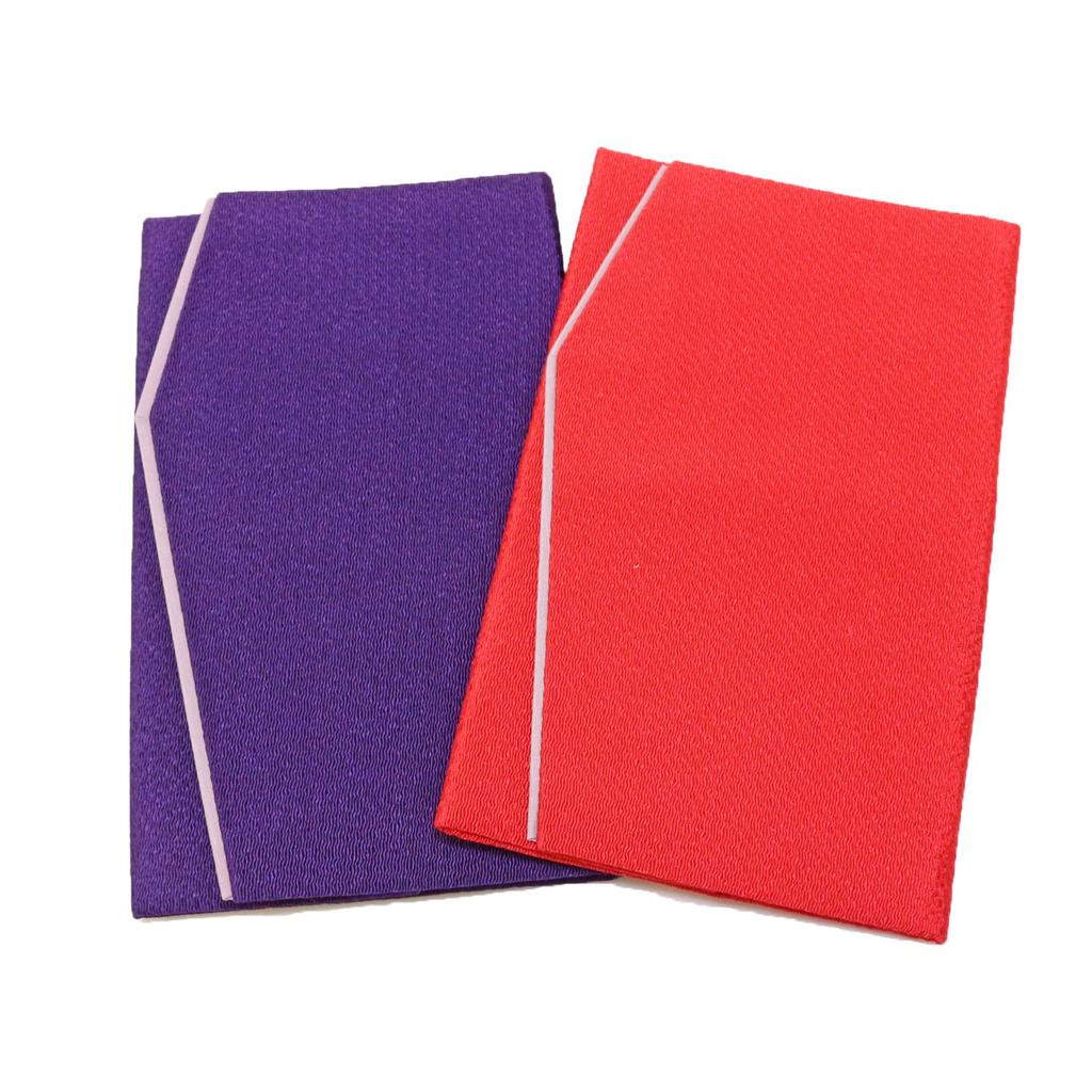 Conjunto Nakago Chirimen Duplo Envelope Dourado e Fukusa (Vermelho roxo)