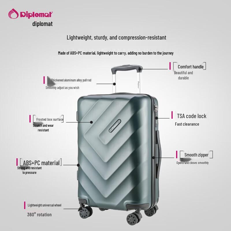 Diplomat TC-2326 Series Hardside Spinner Luggage with TSA Lock