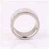 8 Row Multi Fashion Female Stainless Steel Crystal Wedding Rings for Women  AB+ CZ Stone Party Rhinestone Rings