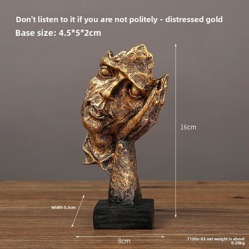 Figurine Mask Abstract Resin Sculpture For Living Room Office Gift Decoration