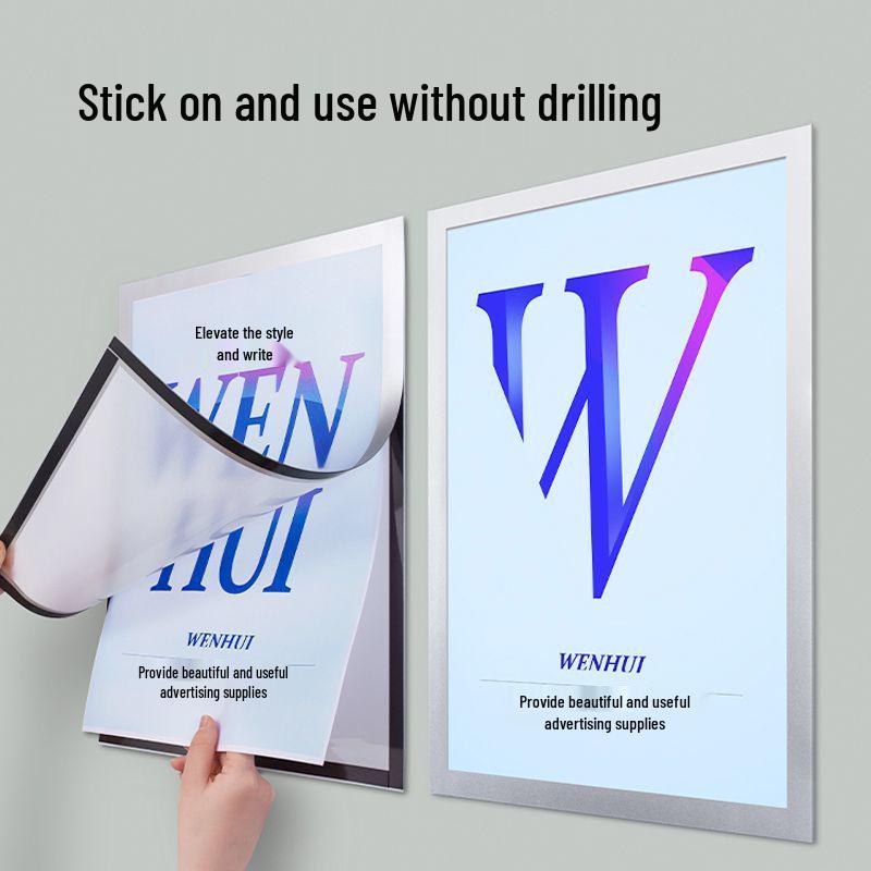 Magnetic Poster Frame - Elevator Advertising Frame, A3/A4 Display Border, Photo Frame, Wall Mount Sticker