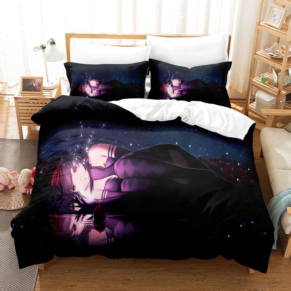 Kawaii Anime Puella Magi Madoka Magica Bedding Sets Duvet Cover Set With Pillowcase Twin Full Queen King Bedclothes Bed Linen