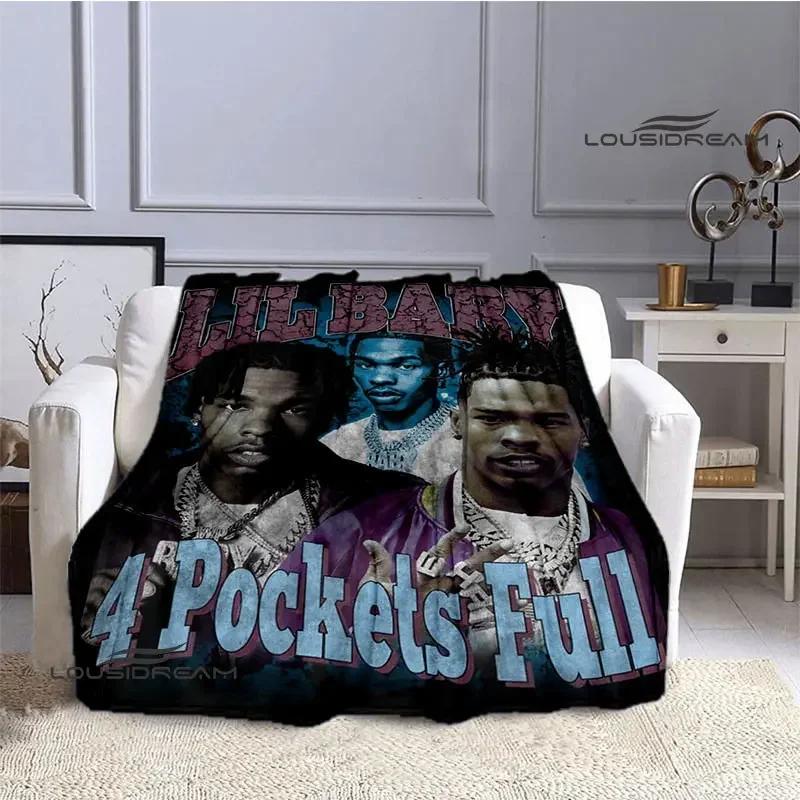 Hip -hop Singer Lil Baby Printing Blanket Picnic Blanket Warm Flannel Blankets Bed Linings Blankets for Beds Birthday Gift
