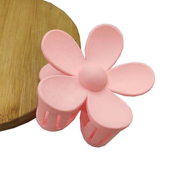 Matte Flower Hair Claw: Five-Petal Clip for Updo & Ponytail