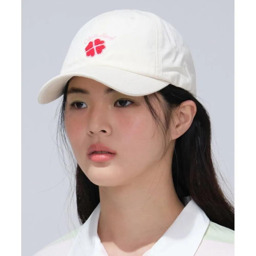 WOMAN Clover Heart Boucle Embroidery Ball Cap Ivory CO2400CA64IV 278887 F