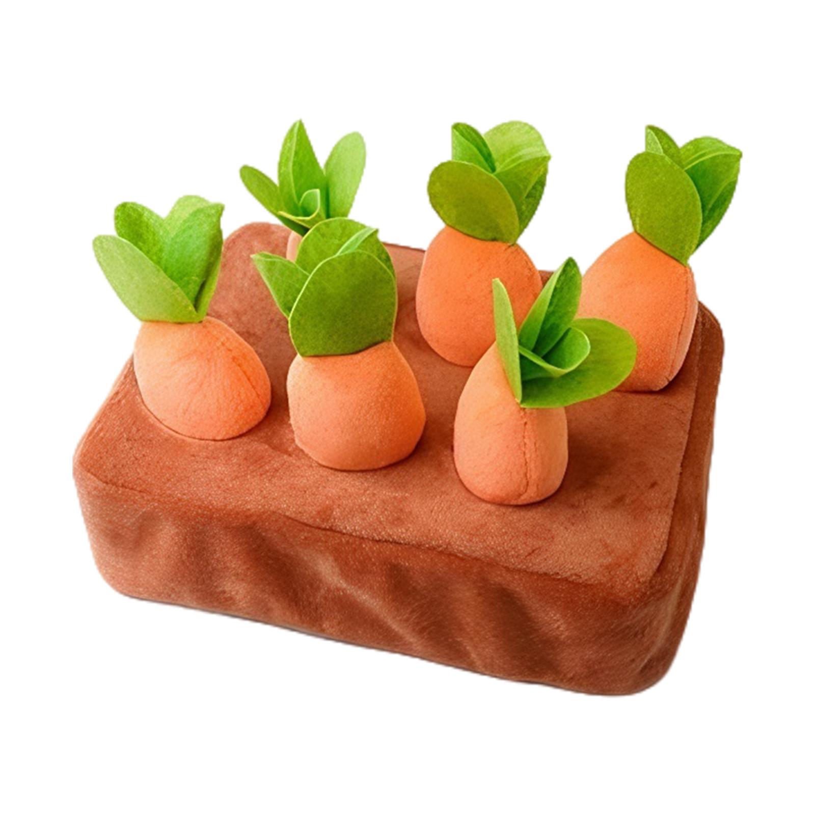 

Carrot Snuffle Mat 2 in 1 Non-Slip Nosework Feed Games Pull Radish Plush Carrot Dog Interactive Toys for Dogs