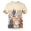 Painting Style Cat 3D Printed Pattern Animal Short Sleeved Street Men's Women's T-shirt