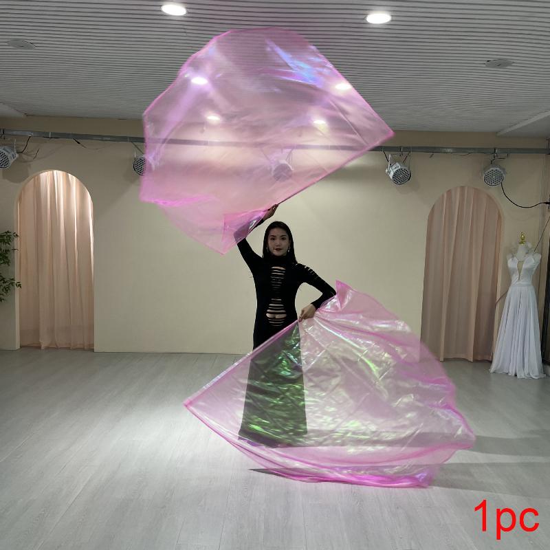 Con Bastoncini Telescopici Ventaglio Danza del Ventre Ventagli Imitazione Seta Accessori Bastoncini Estensibili Foulard Multicolore Bandiera Accessori da Ballo Leggeri