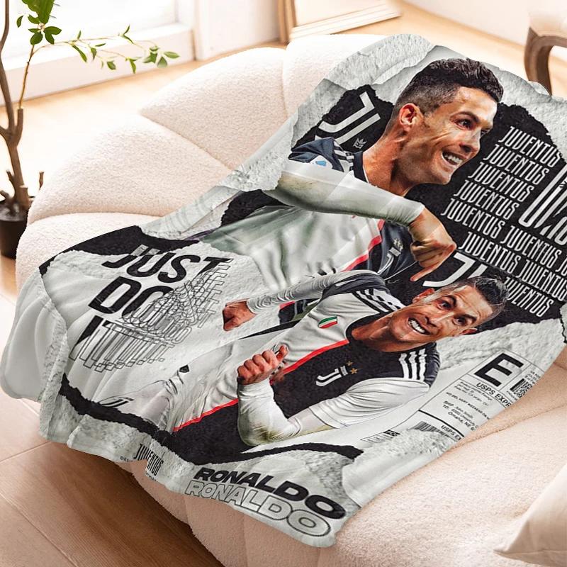 Sofa Blankets for Winter Cristiano Ronaldo Warm Knee Bed Fleece Custom Camping Fluffy Soft Blankets Microfiber Bedding King Size