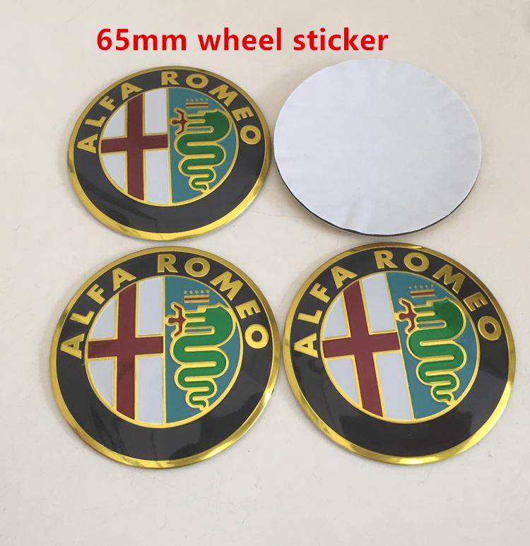 4pcs 56mm 60mm 65mm ForAlfa Romeo 147 156 159 Car Emblem Wheel Hub Center Cap Badge Covers Sticker Decals Styling Accessories