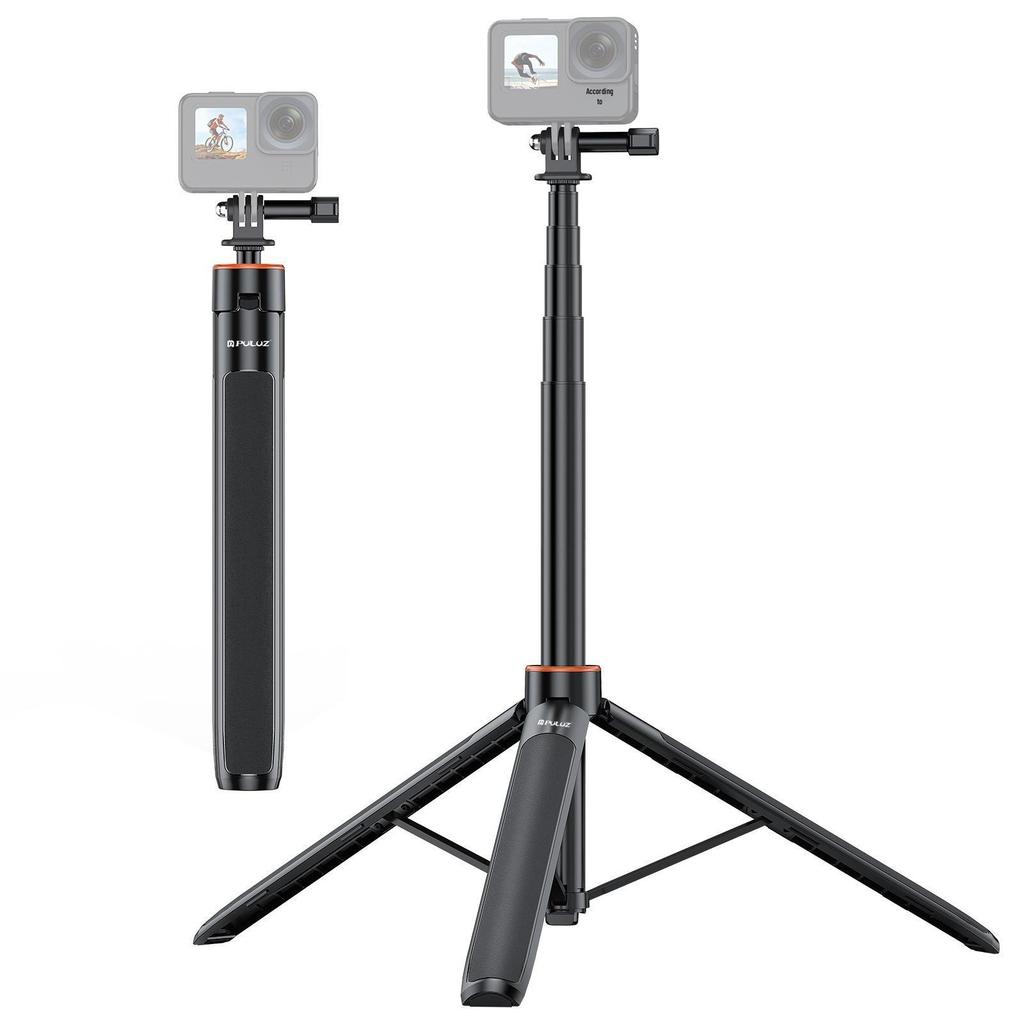 Fat Cow Portable Action Camera Selfie Stick with Tripod & Telescopic Extension for Phones & Mirrorless Cameras