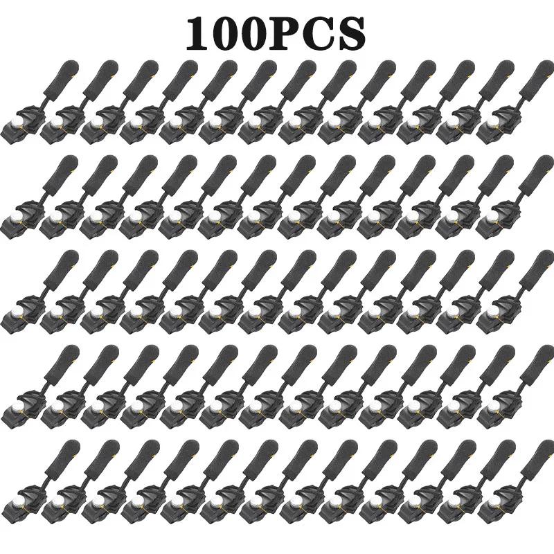 10-100PCS Zipper Pull Repair Kit Replaceable Zipper Heads for Backpacks Luggage Clothing Coats with Three Size Options