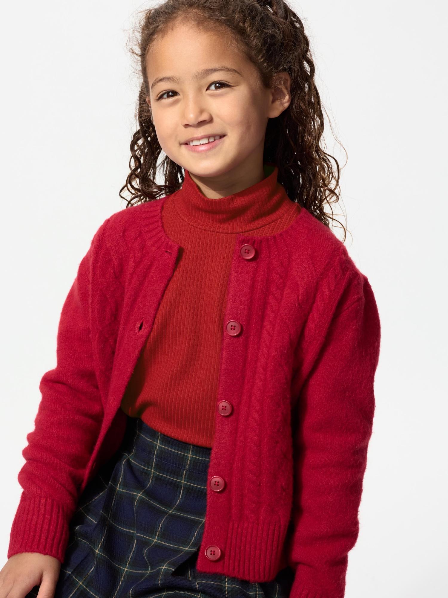 

Uniqlo Girls Хлопковая футболка HeaTTech с высоким воротом и длинным рукавом 16 RED/160