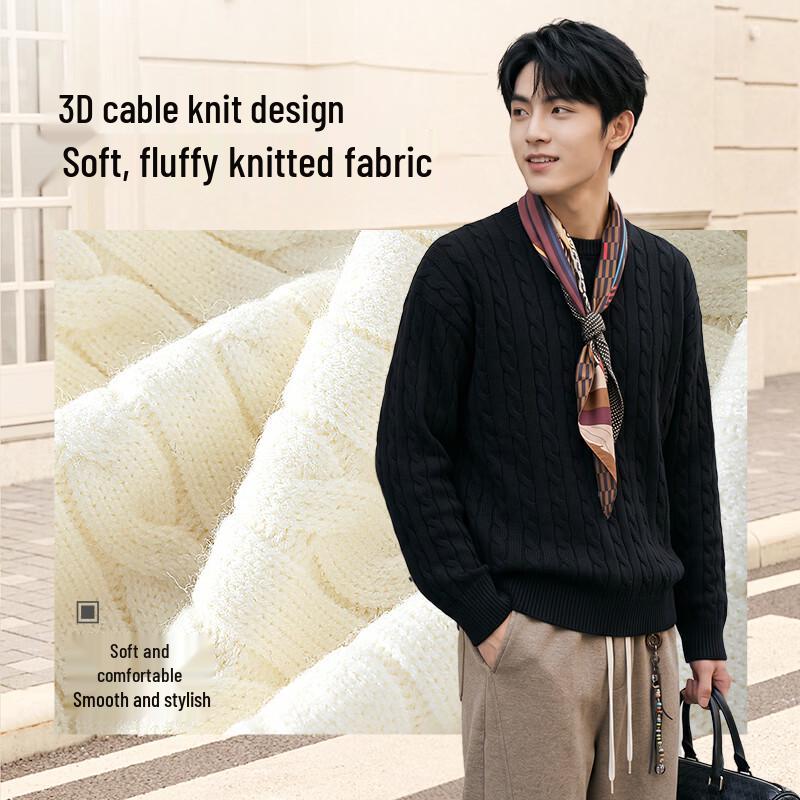 Baleno Men's Vintage Cable Knit Pullover